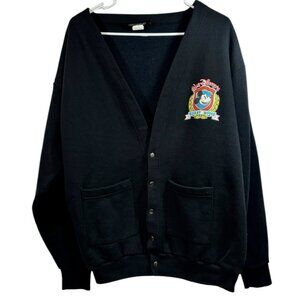 Vtg Disney Originals Mens XL Mickey Mouse Fleece Cardigan Sweatshirt USA Snap Up